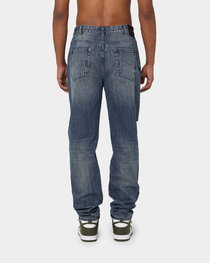 Carré Bouffant Distressed Jeans Vintage Blue