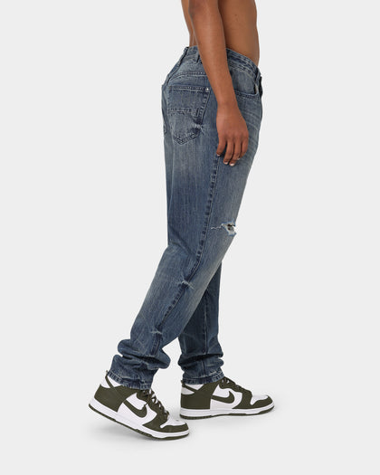 Carré Bouffant Distressed Jeans Vintage Blue