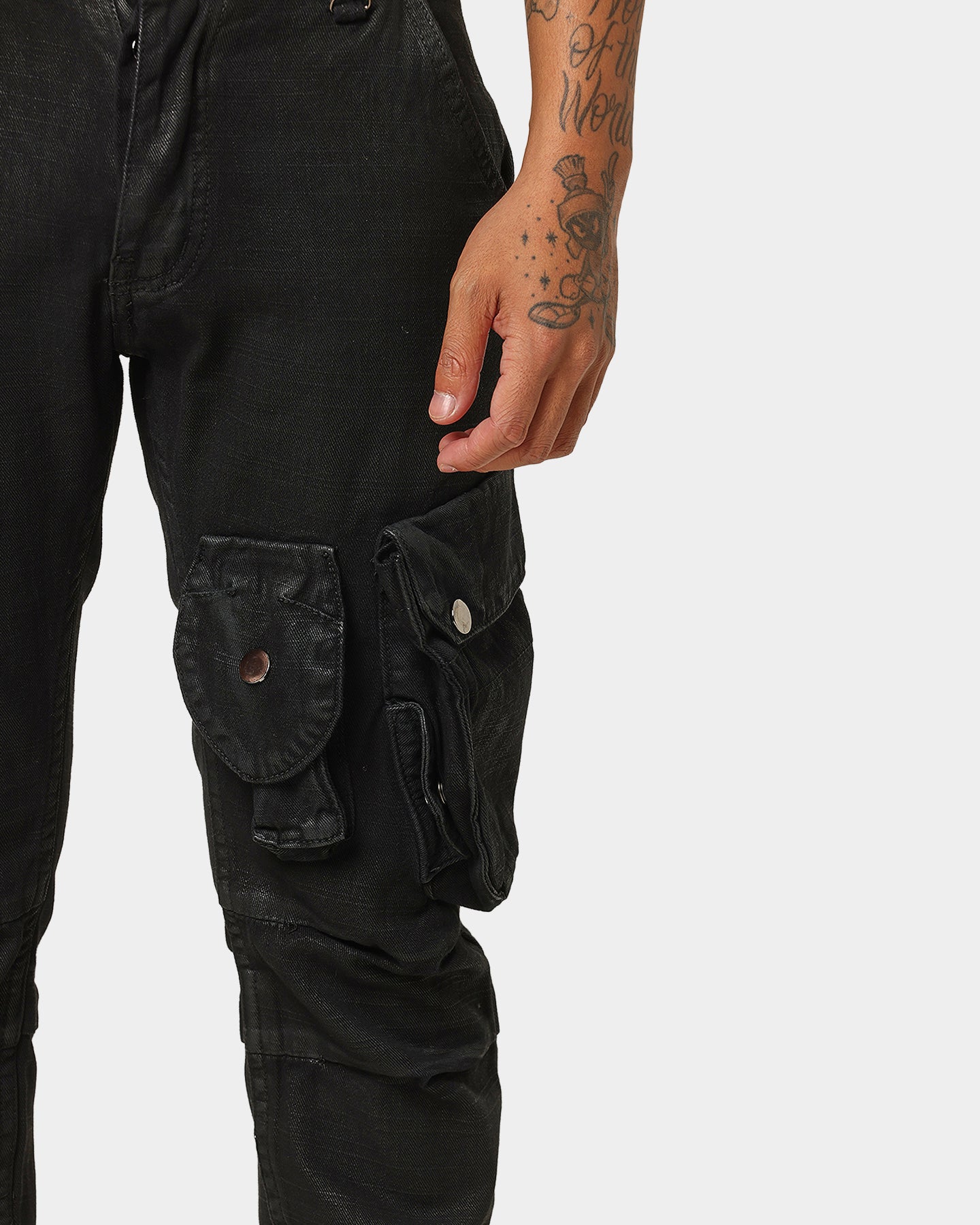 Cargo Pants Mnml S Denim Black Double Cargo Rave Pants Mnml