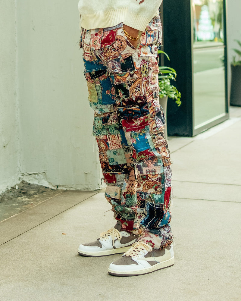 MNML Panelled Blanket Pants Multi-Coloured