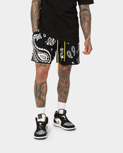 MNML Paisley Knit Shorts Black