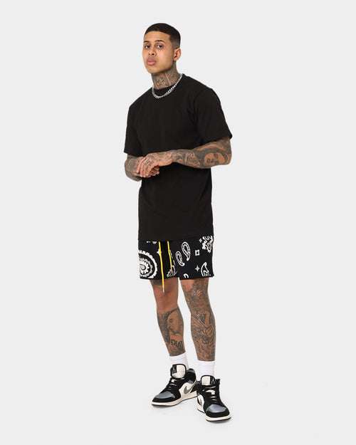MNML Paisley Knit Shorts Black