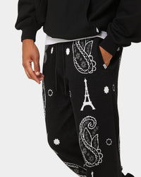 Carré Big Bandana Knitted Sweatpants Black