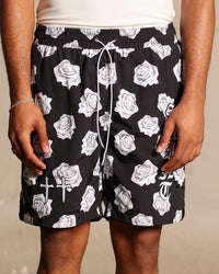 Saint Morta Vintage Rose Beach Shorts Black