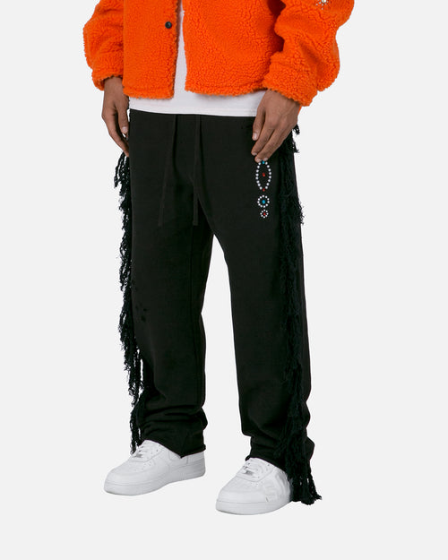 MNML Trail Frayed Sweat Pants Black