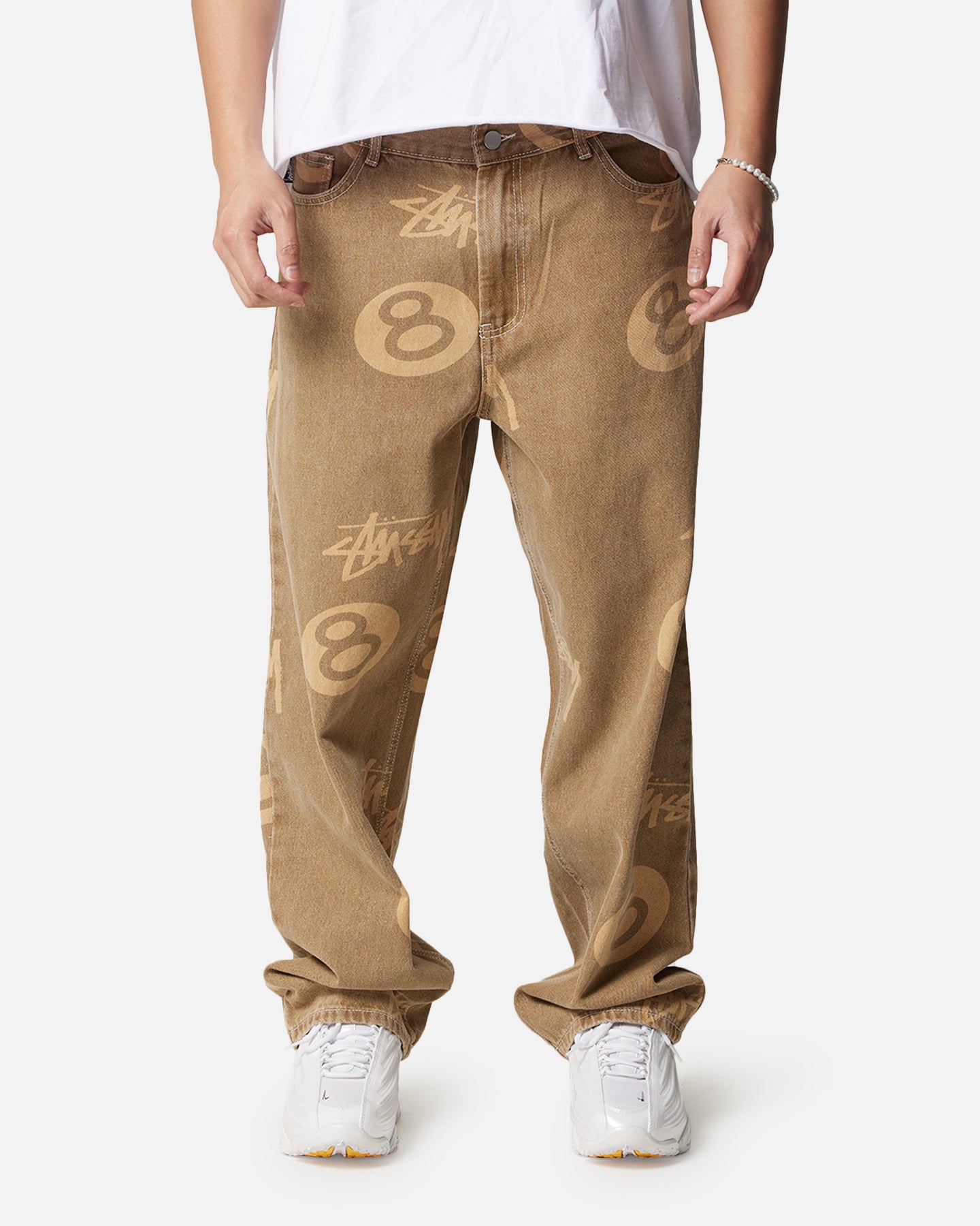 Stussy Stock 8 Ball Jeans Tan Denim | Culture Kings