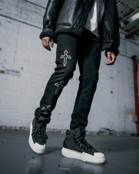 Saint Morta Daggers Skinny Jeans Black