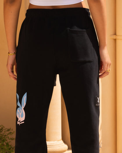 Playboy By Culture Kings Lit Bunny Track Pants Black
