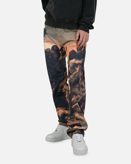 MNML V350 Art Baggy Denim Jeans Multi Coloured
