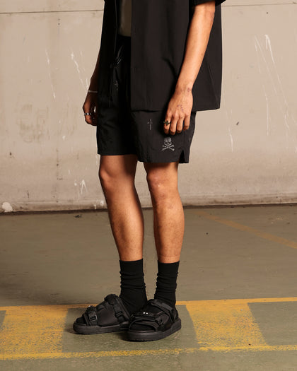 Saint Morta Skull And Bones Beach Shorts Black