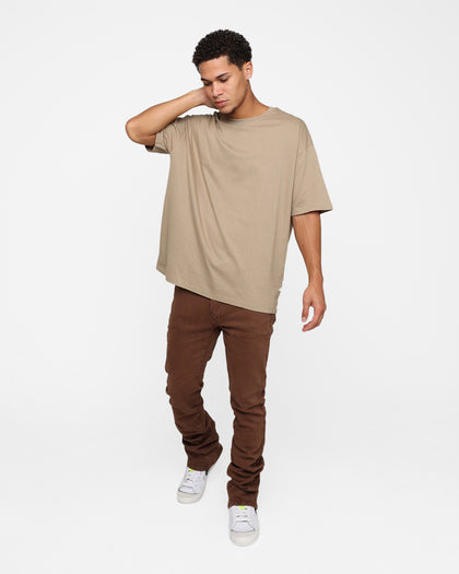 MNML X491 Convertible Skinny Denim Jeans Brown