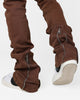 MNML X491 Convertible Skinny Denim Jeans Brown