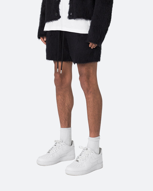 MNML Fuzzy Sweat Shorts Black