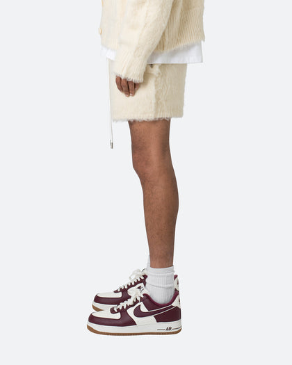 MNML Fuzzy Sweat Shorts Off White