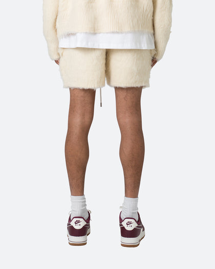 MNML Fuzzy Sweat Shorts Off White