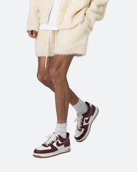 MNML Fuzzy Sweat Shorts Off White