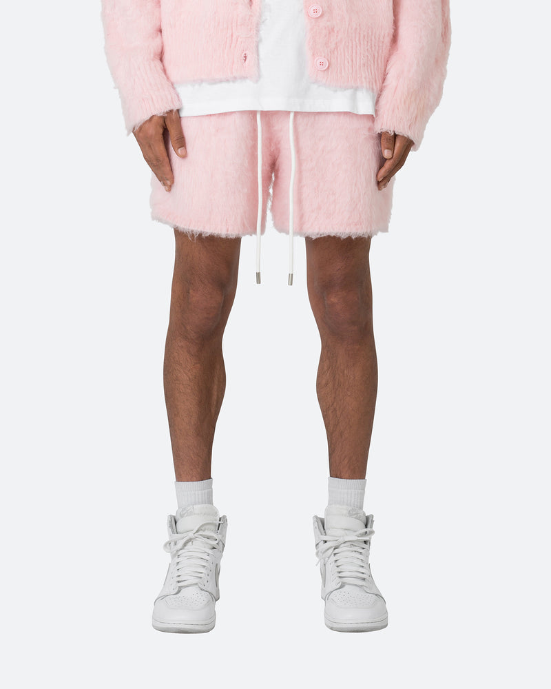 MNML Fuzzy Sweat Shorts Pink