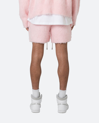 MNML Fuzzy Sweat Shorts Pink