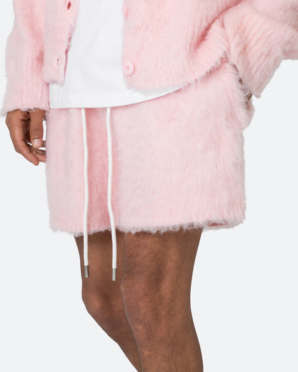 MNML Fuzzy Sweat Shorts Pink