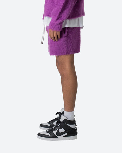MNML Fuzzy Sweat Shorts Purple