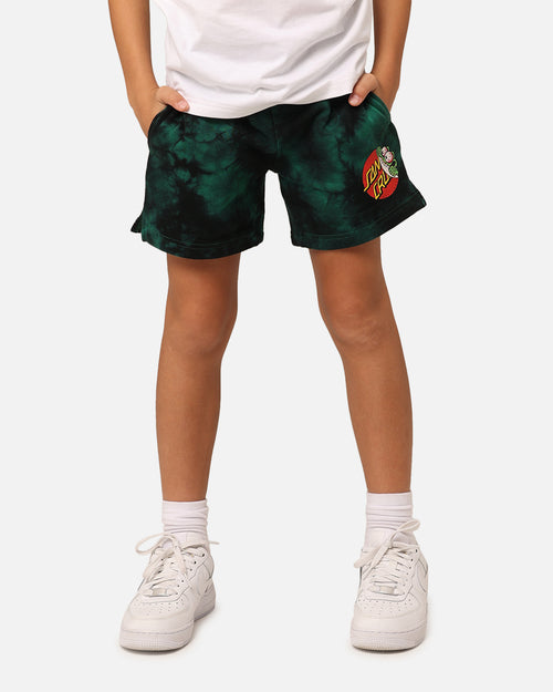 Santa Cruz Kids' Beware Dot Tie Dye Track Shorts Green Tie Dye