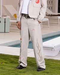 Loiter Western Trouser Off White
