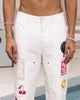 Loiter Patchwork Double Knee Pants Off White