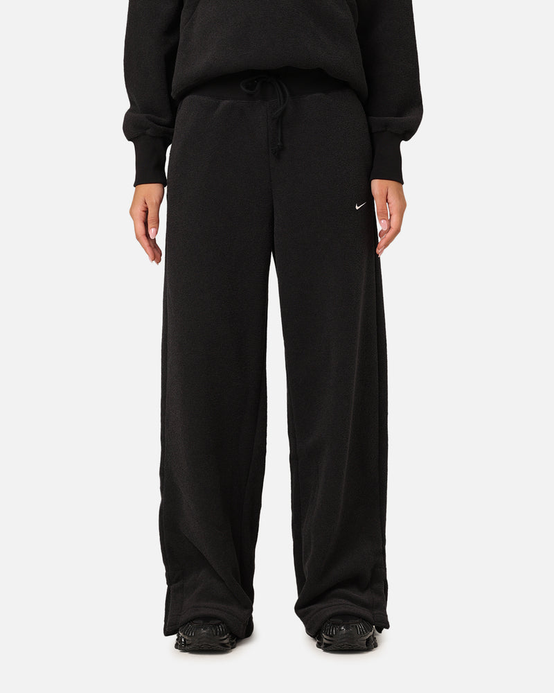 Nike Women's Sportswear Phoenix Plush High-Waisted Wide-Leg Cosy Fleece Pants Black/Sail