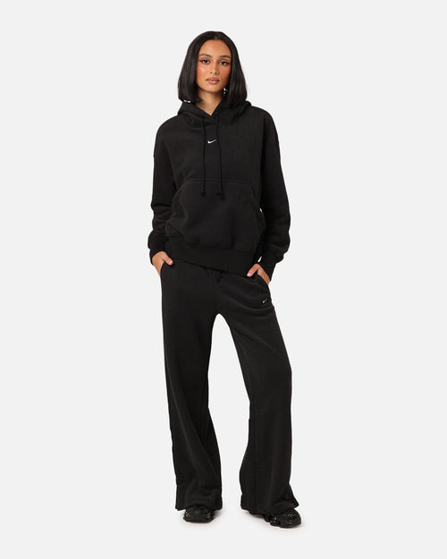 Nike Women's Sportswear Phoenix Plush High-Waisted Wide-Leg Cosy Fleece Pants Black/Sail