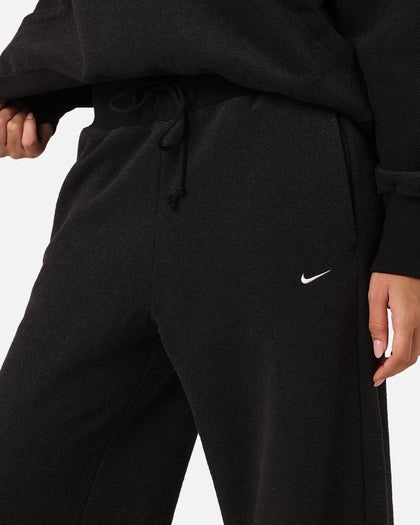 Nike Women's Sportswear Phoenix Plush High-Waisted Wide-Leg Cosy Fleece Pants Black/Sail