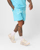 Fallen Breed Puff Logo Zip Sweat Shorts Aqua