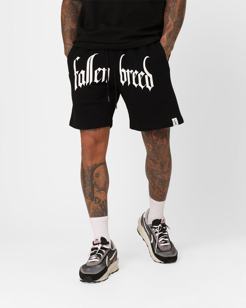 Fallen Breed Puff Logo Zip Sweat Shorts Black/White