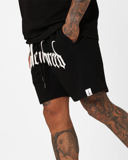Fallen Breed Puff Logo Zip Sweat Shorts Black/White