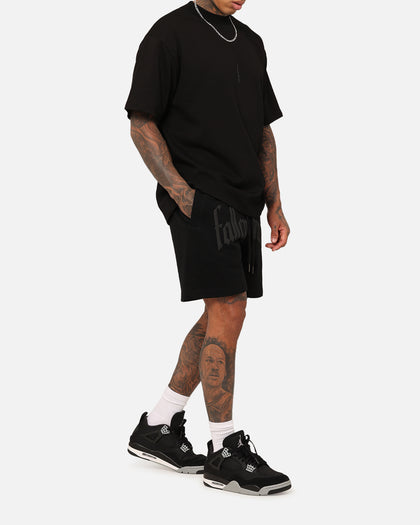 Fallen Breed Puff Logo Zip Sweat Shorts Black/Black