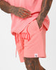 Fallen Breed Puff Logo Zip Sweat Shorts Pink/Red
