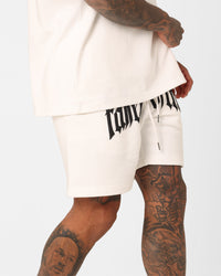 Fallen Breed Puff Logo Zip Sweat Shorts White/Black