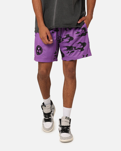 Goat Crew X Naruto Curse Mark Mesh Shorts Purple/Black