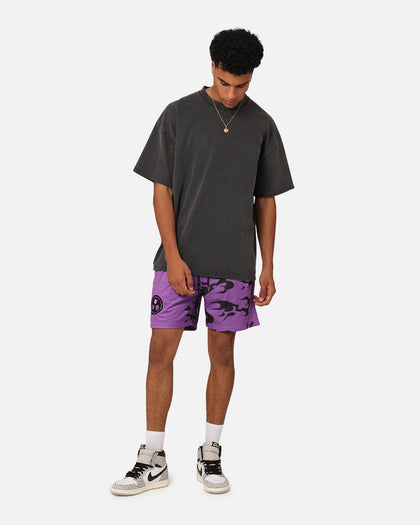 Goat Crew X Naruto Curse Mark Mesh Shorts Purple/Black