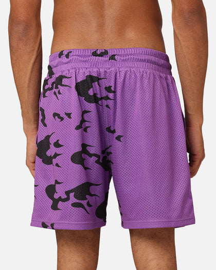 Goat Crew X Naruto Curse Mark Mesh Shorts Purple/Black