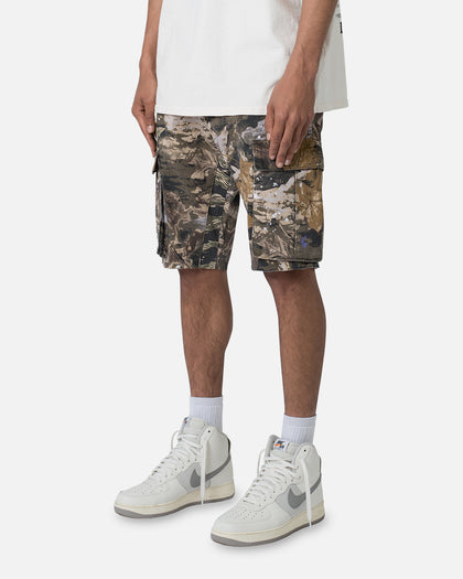 MNML Panelled Cargo Shorts Hunter Camo