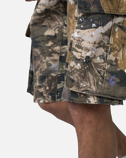 MNML Panelled Cargo Shorts Hunter Camo
