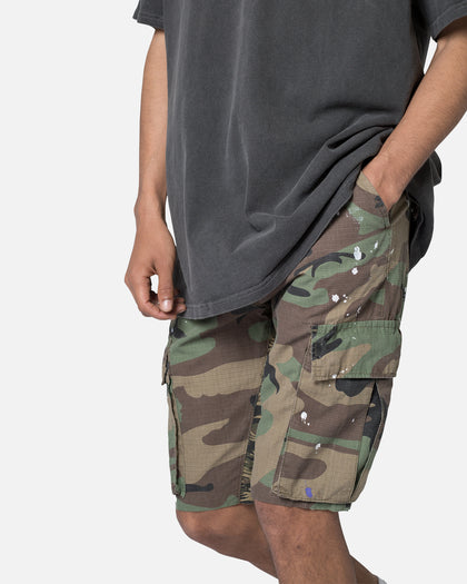 MNML Panelled Cargo Shorts Camo