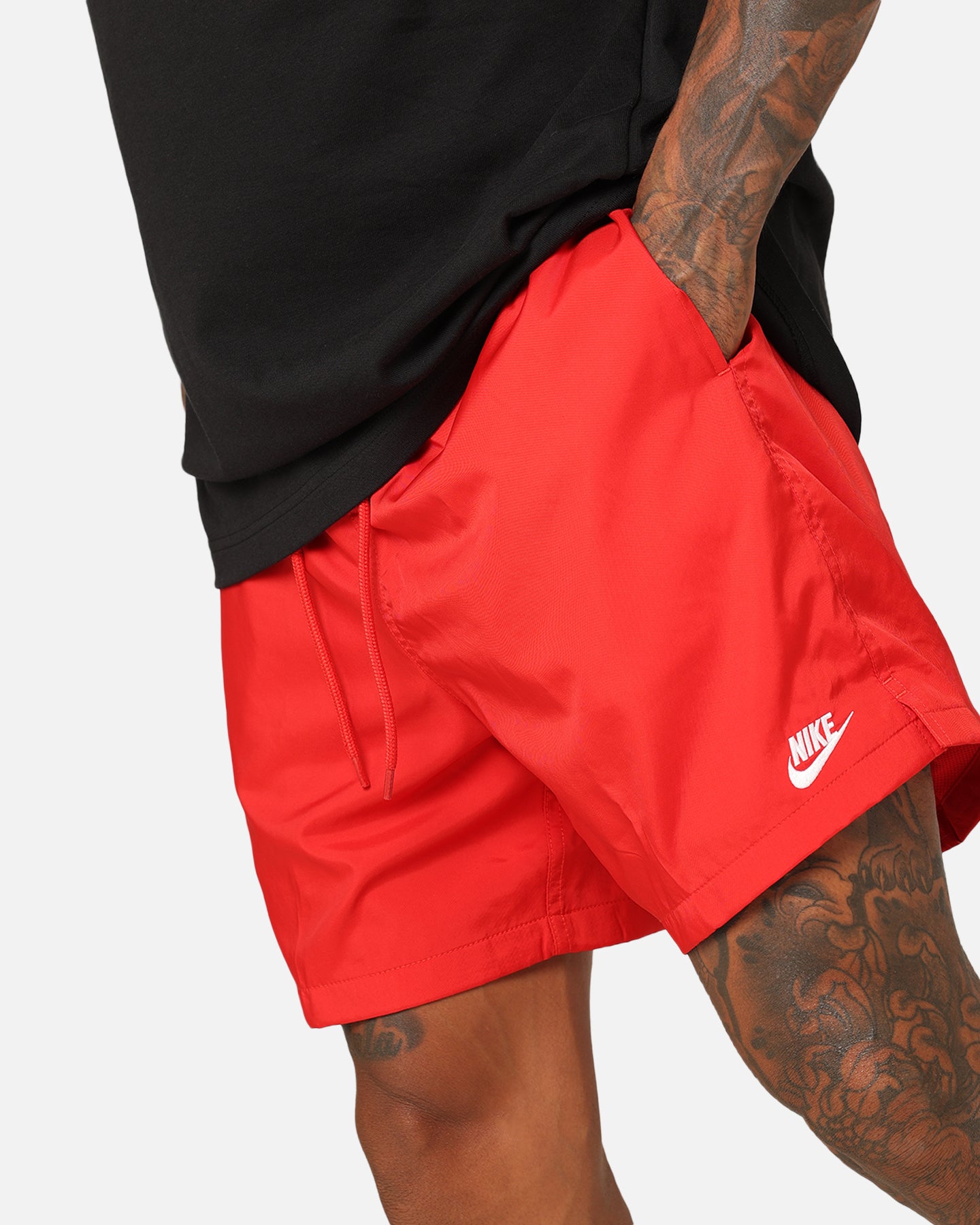 nike club essentials woven flow shorts red