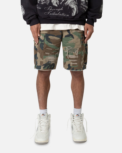 MNML Distressed Cargo Shorts Camo