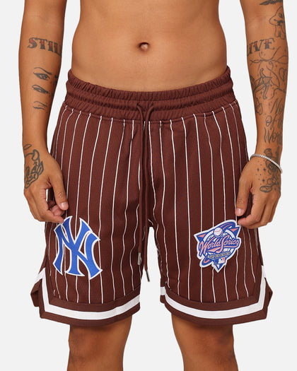 New Era New York Yankees Mesh Pinstripe Shorts Brown