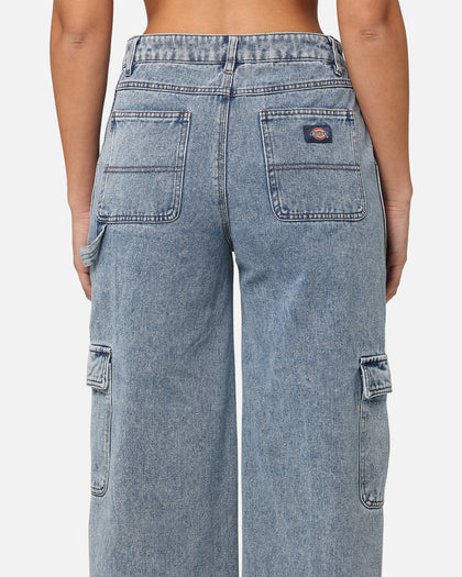 Dickies Women's Voss Aged Denim Jeans Stone Washed Indigo