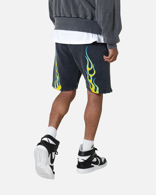 MNML Flame Shorts Black