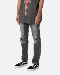 MNML D530 Zipper Denim Jeans Washed Black