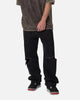 MNML Knee Distressed Ultra Baggy Denim Jeans Black