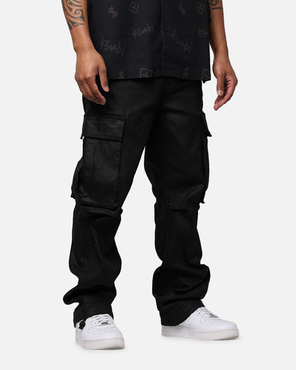 Ksubi Fugitive Cargo Waxed Jeans Black